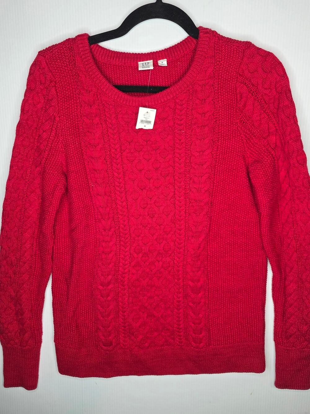 Gap Red Cable Knit Cotton Sweater Size M Casual Winter Fall M